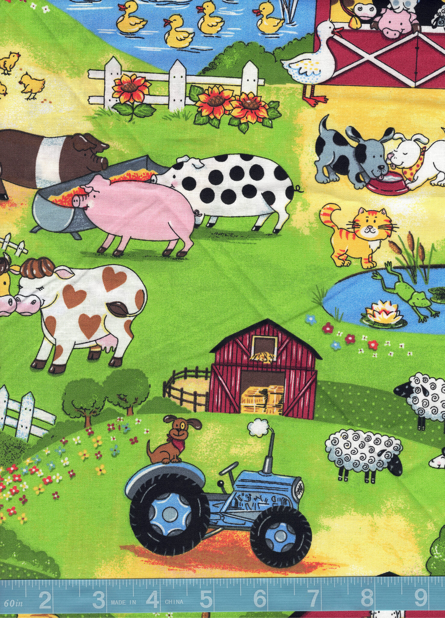 Farm Scene Quilt Cotton Fabric By The Yard Merchlet