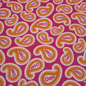 Floral Paisley Pink Flannel Fabric