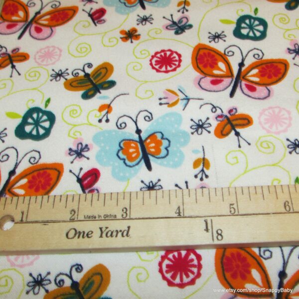 Folk Butterfly Flannel Fabric
