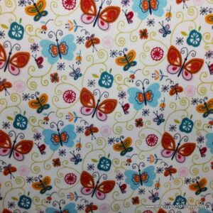 Folk Butterfly Flannel Fabric