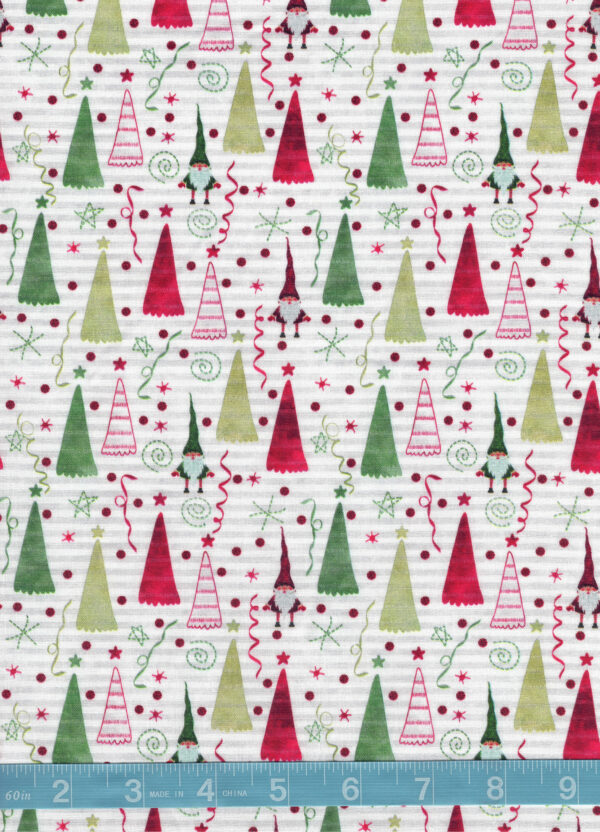 Gnomes and Trees Quilt Cotton Fabric By The Yard