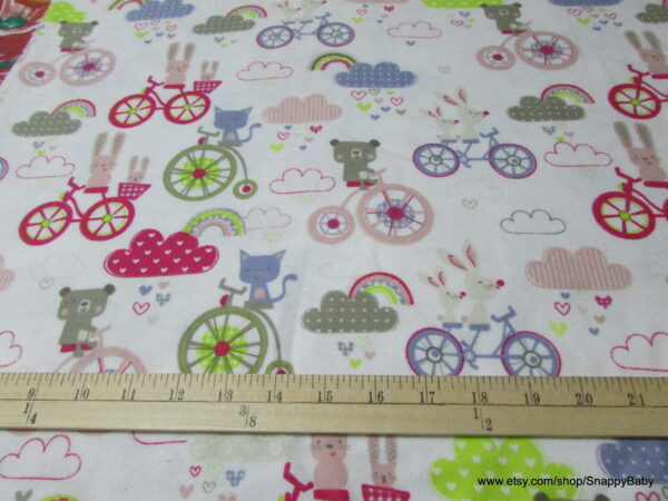 Happy Bikes Flannel Fabric