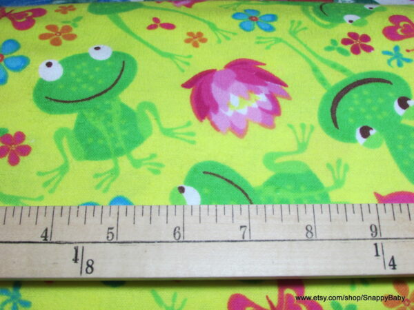 Hibiscus Frog Flannel Fabric