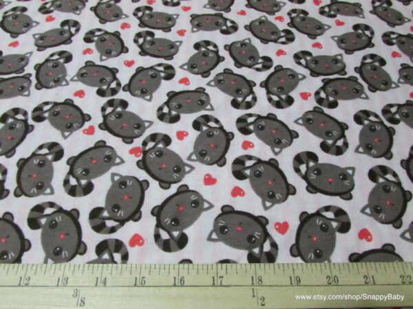 Kitty Hearts Flannel Fabric