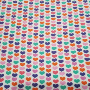 Linear Multi Heart Flannel Fabric