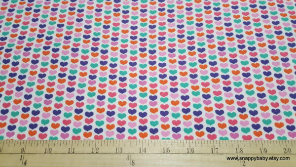 Linear Multi Heart Flannel Fabric
