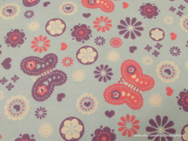 Little Butterfly Blue Flannel Fabric
