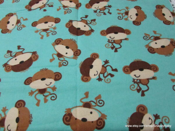 Monkey Tossed Flannel Fabric