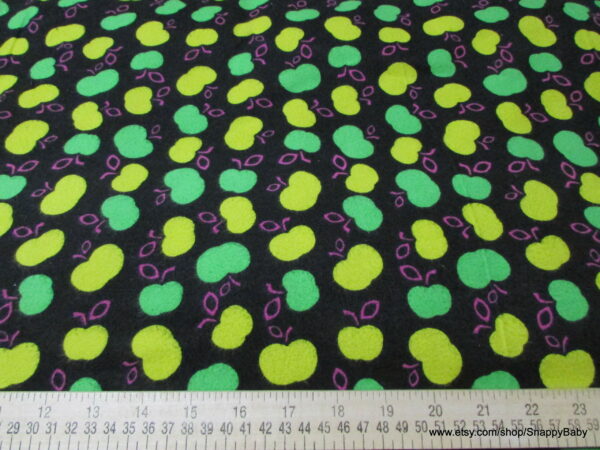 Neon Apples Flannel Fabric