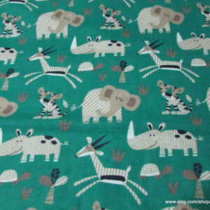 Patterned Jungle Animals Flannel Fabric