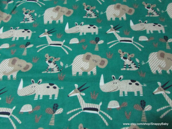 Patterned Jungle Animals Flannel Fabric
