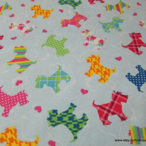 Patterned Scotties Flannel Fabric