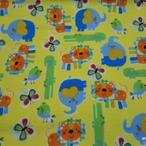 Patterned Trap Zoo Animals Flannel Fabric