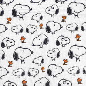Peanuts Snoopy and Woodstock on White Quilt Cotton Fabric By The Yard