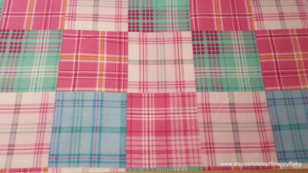 Pink Blue Patchwork Madras Plaid Flannel