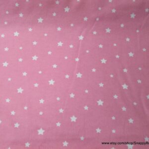 Pink Stars Flannel Fabric