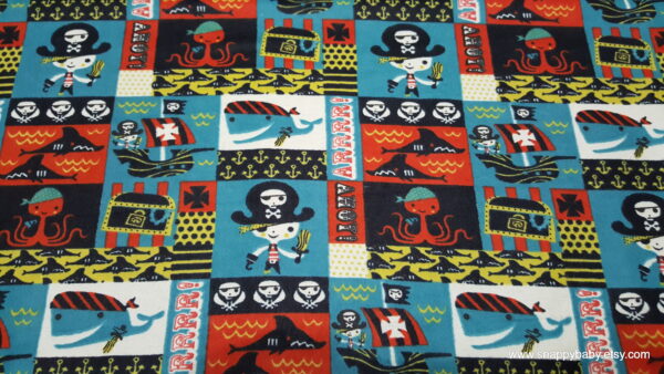 Pirate Ship Patchwork Flannel Fabric