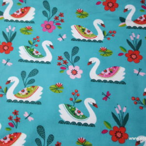Pretty Swans Flannel Fabric