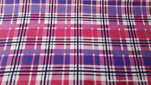 Purple Pink Plaid Flannel Fabric