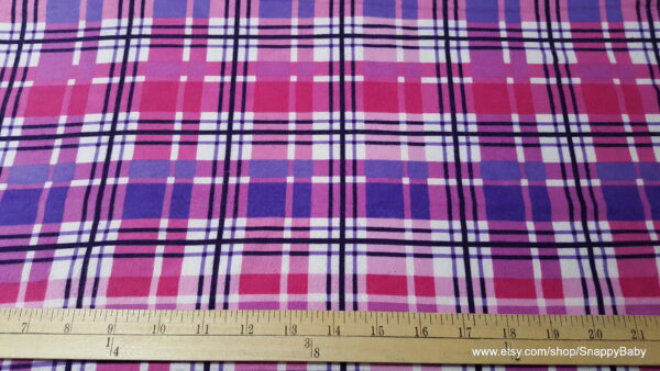 Purple Pink Plaid Flannel Fabric