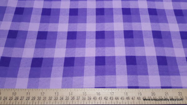 Purple Tri Buffalo Check Flannel Fabric