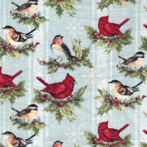 Red Birds by Susan Winget Cardinals and Chickadees Quilt Cotton Fabric By The Yard