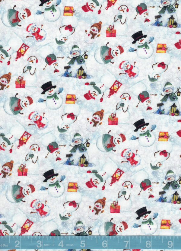 Snow Friends Christmas Quilting Cotton Fabric By The Yard