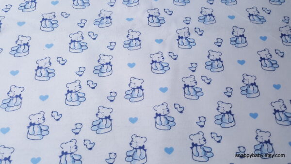 Sweet Blue Bear Flannel Fabric