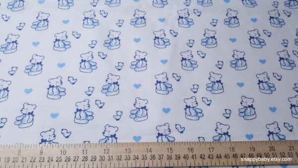 Sweet Blue Bear Flannel Fabric
