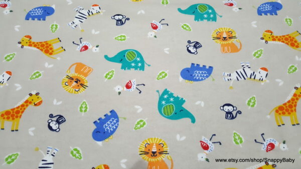 Tossed Safari Flannel Fabric
