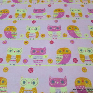 Triangle Owl Flannel Fabric