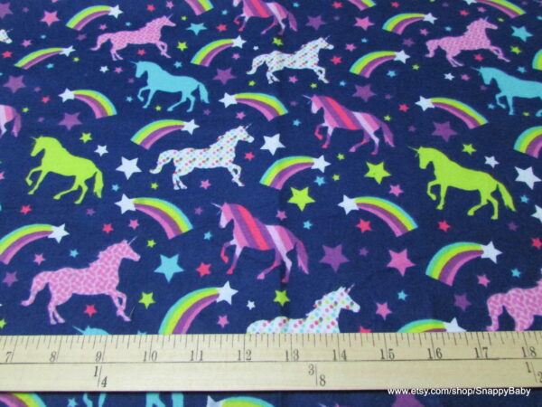 Unicorns and Rainbows Flannel Fabric