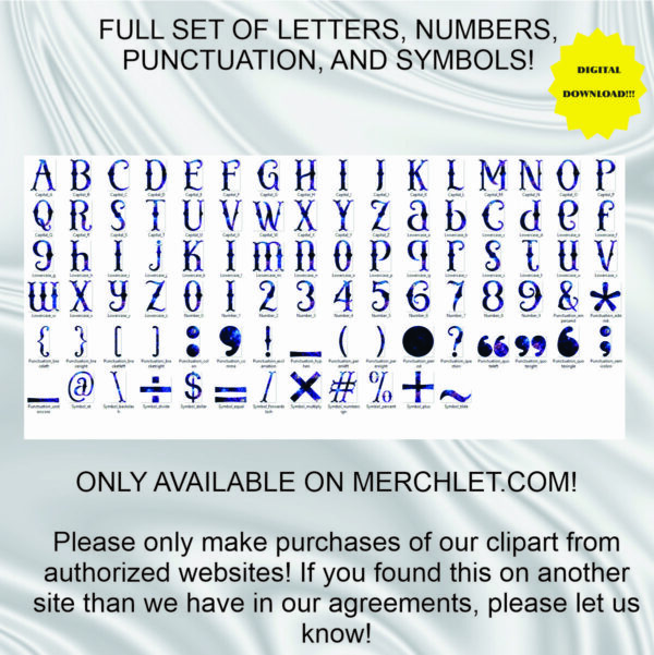 Witchy Galaxy 1 Clipart Numbers Letters