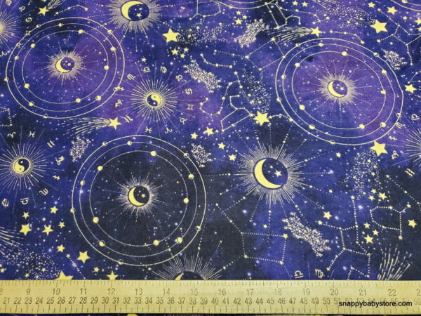Zodiac Constellations Flannel Fabric