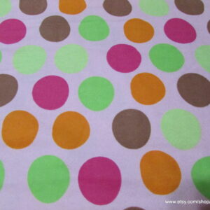 Baby Big Dots on Pink Flannel Fabric