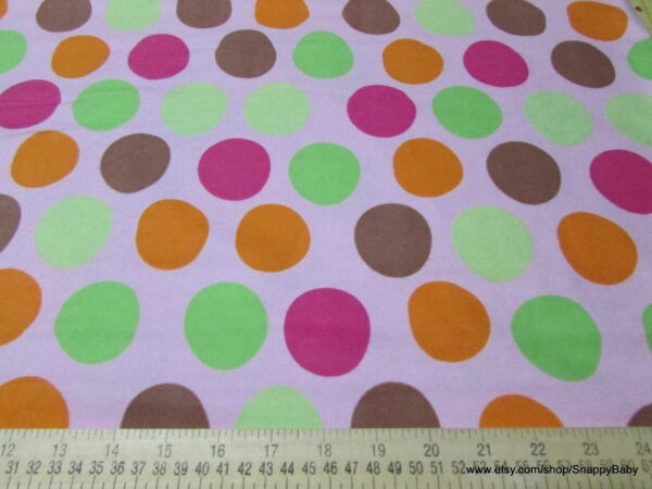 Baby Big Dots on Pink Flannel Fabric