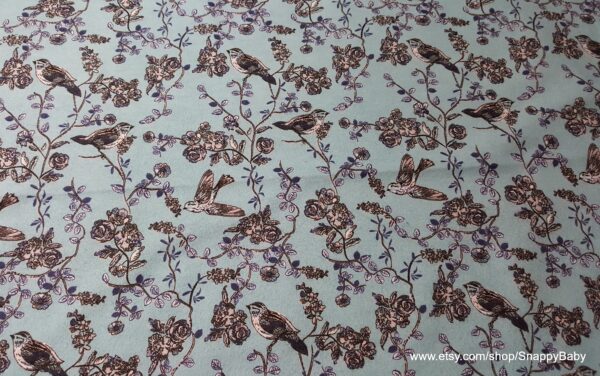 Birds and Vines Flannel Fabric