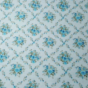 Blue Floral Flannel Fabric