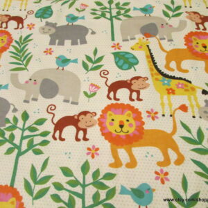 Jungle with Dots Flannel Fabric