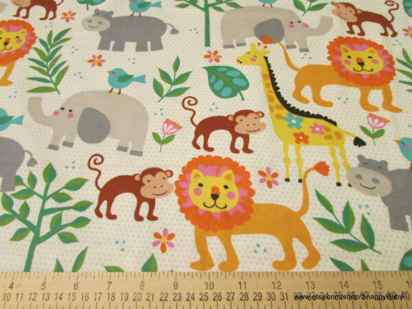 Jungle with Dots Flannel Fabric