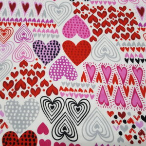 Love Hearts Pink Flannel Fabric
