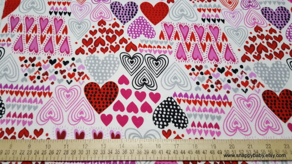 Love Hearts Pink Flannel Fabric