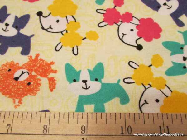 Pop of Color Pups Flannel Fabric