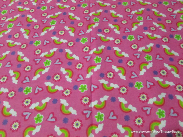Pink Rainbow Flannel Fabric