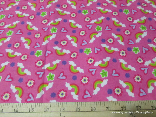 Pink Rainbow Flannel Fabric