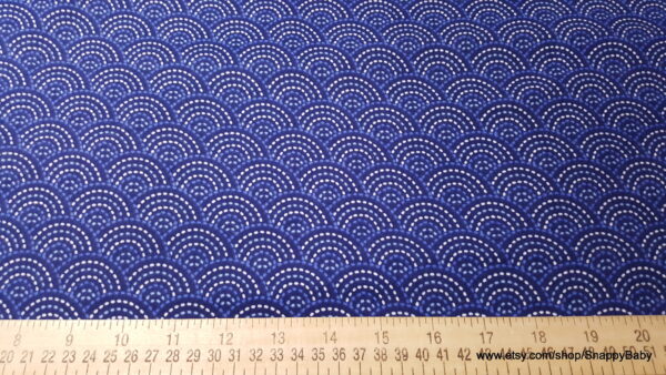 Twilight Dotted Scales Navy Flannel Fabric
