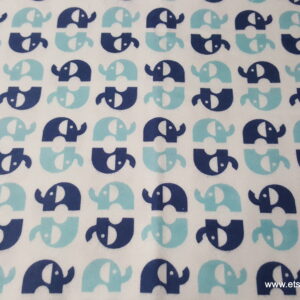 Cloud 9 Elephants Blue Organic Flannel
