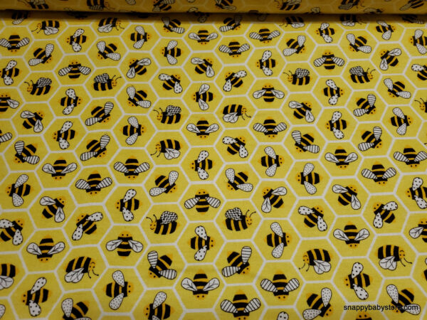 Honeycomb and Bees Flannel Fabric