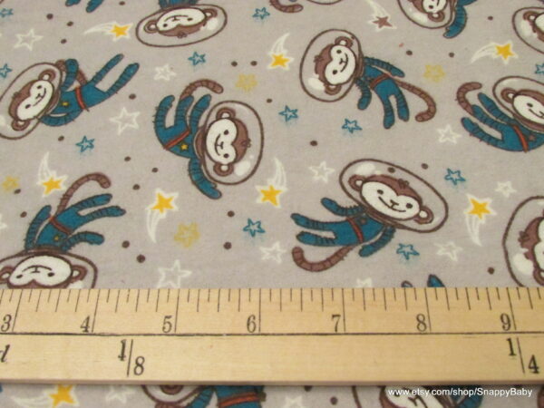 Outer Space Monkeys Flannel Fabric