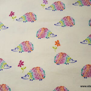 Rainbow Hedgehogs on Cream Flannel
